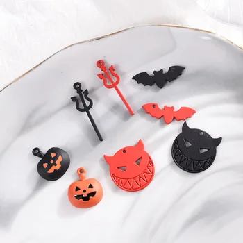 

10pcs Pumpkin Devil Halloween Charms Craft Metal Pendant for Earring DIY Bracelet Jewelry Making 30x22mm