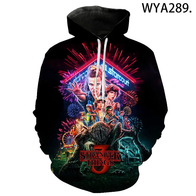 Мужская толстовка Stranger Things Season 3 ТВ серия с 3d принтом зимние теплые толстовки топы
