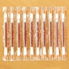 10pcs Iodine Multifunction Double-head Medical Disposable Stick Disinfected Portable Bar Cotton Swab Make Up Wood