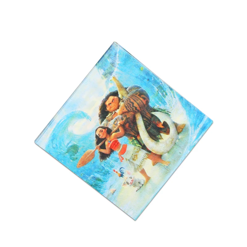 Мультфильм Моана тема бумажная салфетка под тарелку кружку баннер соломенная коробка конфет скатерть одноразовая посуда Дети День рождения украшения
