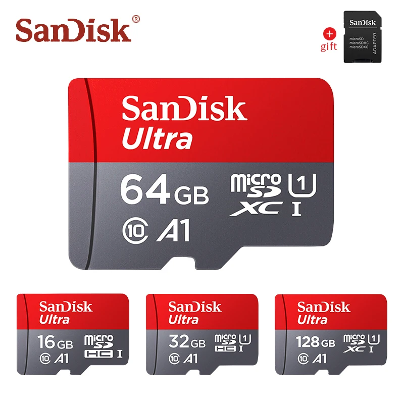 Двойной Флеш-накопитель SanDisk A1 карту памяти sd класса 10 256 ГБ 200 до 98 МБ/с. micro card 64 32