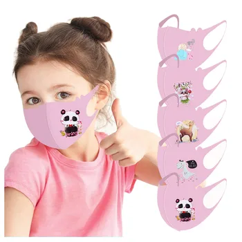 

PM2.5 Breathable Outdoor Unisex 5Pcs Children Kids Boys Girls Washable Adjustable Cartoon Lovely Mask Cover Face Mouth Mask