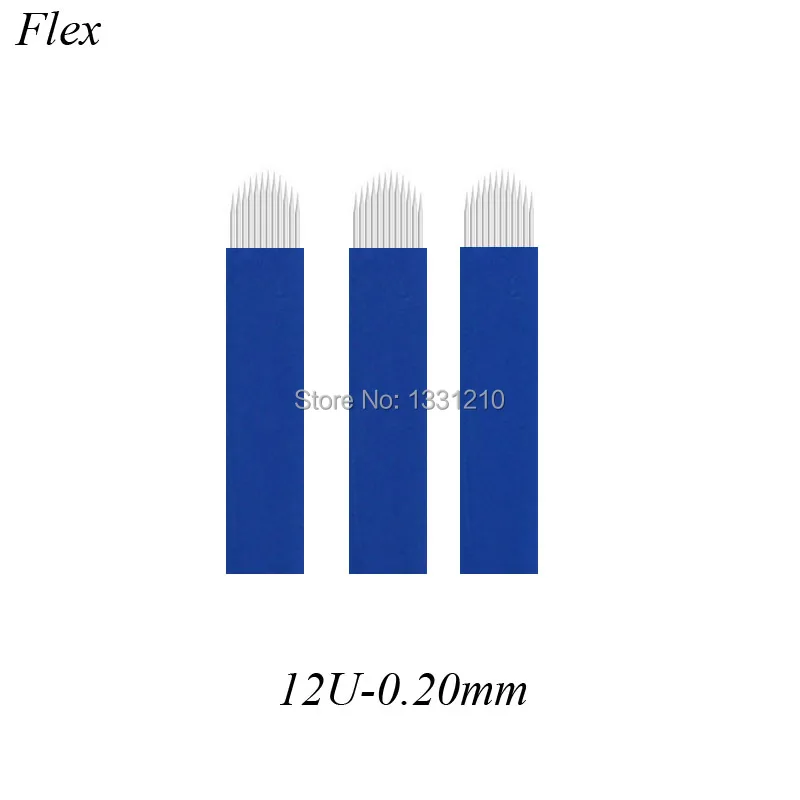

NANO 0.20mm Blue 12U shape Laminas Microblading Tebori Agulhas Manual Eyebrow Tattoo Needles Blue