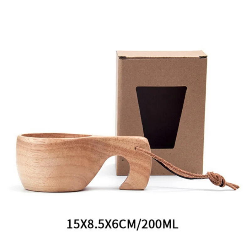 Деревянная кружка чашка с ручкой портативная Экологичная легкая кофейная кружка кухня пикник на открытом воздухе путешествия Кемпинг использование - Цвет: as show