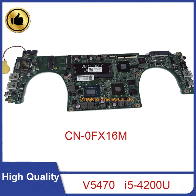 awesome  DAJW8CMB8E1 for Dell Vostro 5470 V5470 Laptop Motherboard SR170 I5-4200U Mainboard FX16M 0FX16M CN-