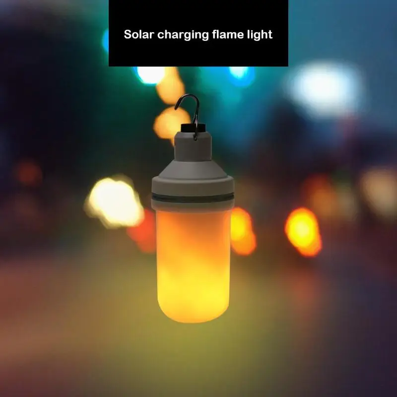 USB Charging 108LED 7W Flame Lamp Solar Night Light Garden Courtyard Camping Decoration Flickering Light Flame Effect Light Bulb