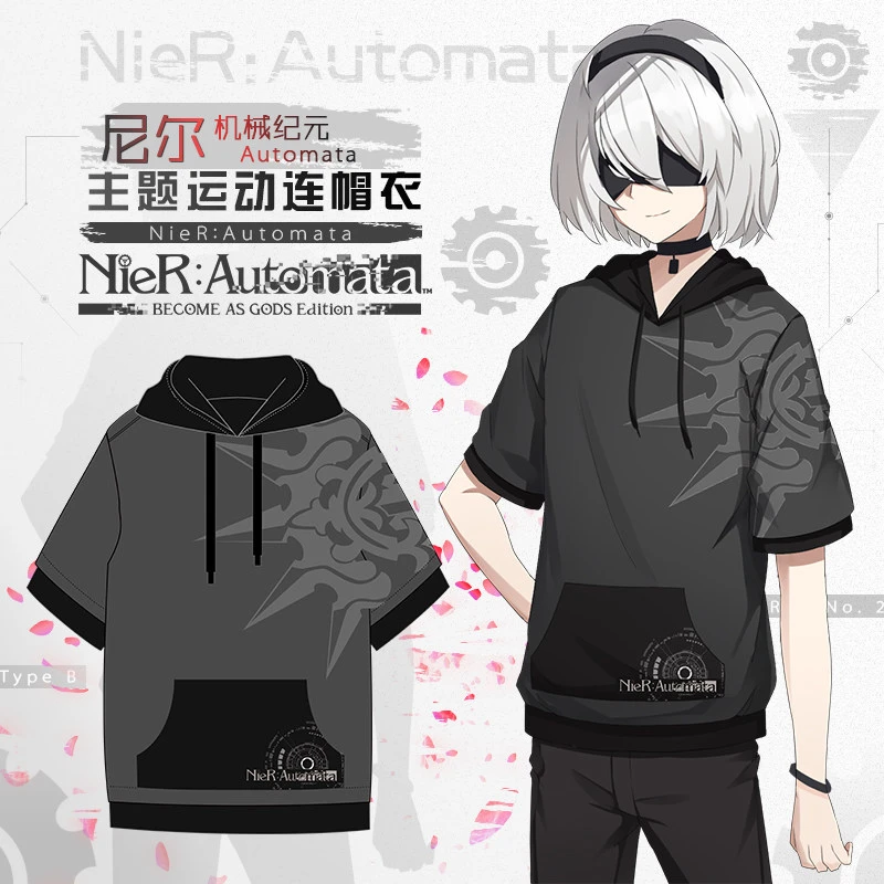 Anime Nier Automata 2b Cosplay Summer Short Sleeve Casual Hooded T Shirts Tops Men Women Fashion Daily Students Long Pants Anime Costumes Aliexpress