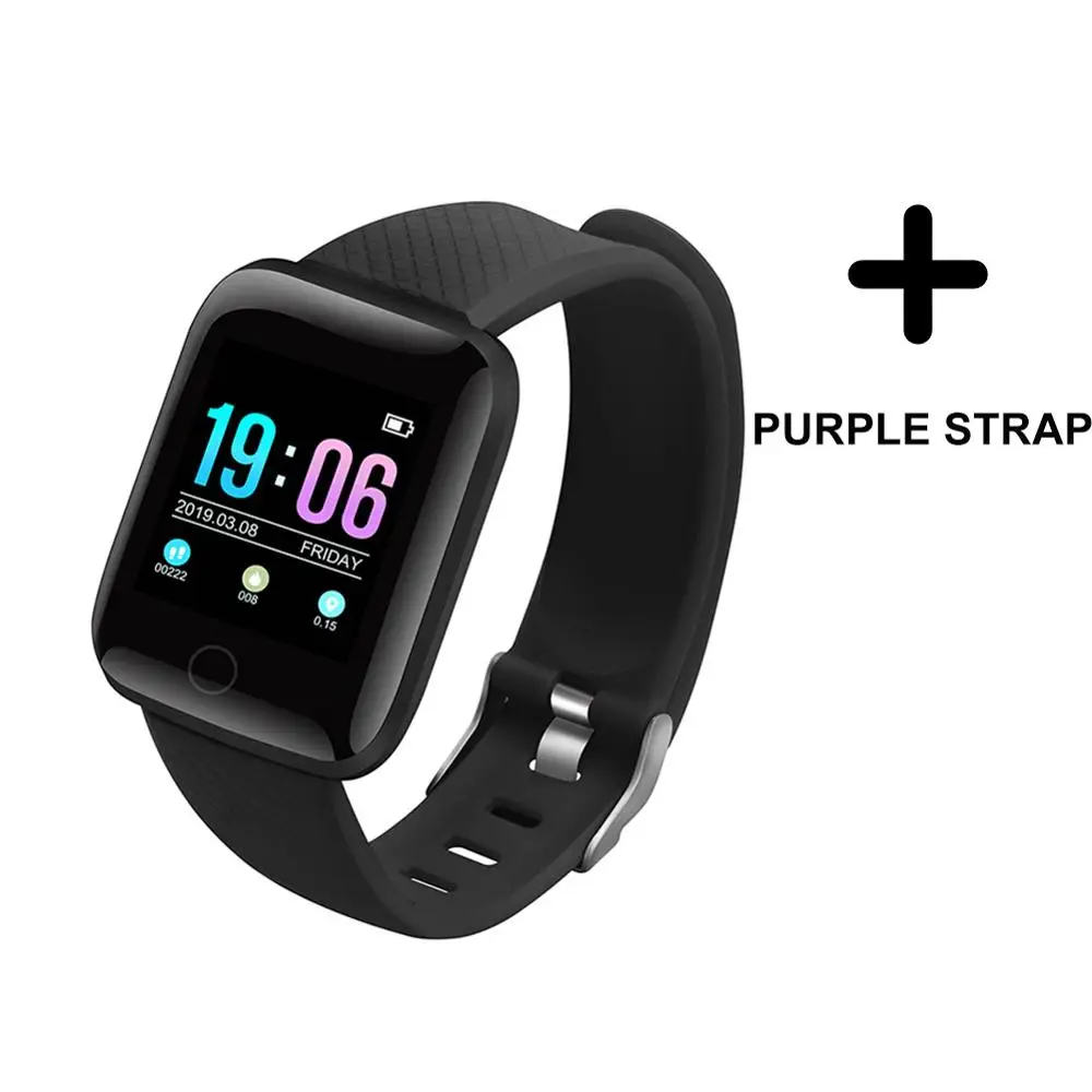 with purple strap 696 115 плюс Новые смарт-часы для мужчин и женщин, монитор кровяного давления, напоминание о звонке для Android iOS 116plus brace - Цвет: with purple strap