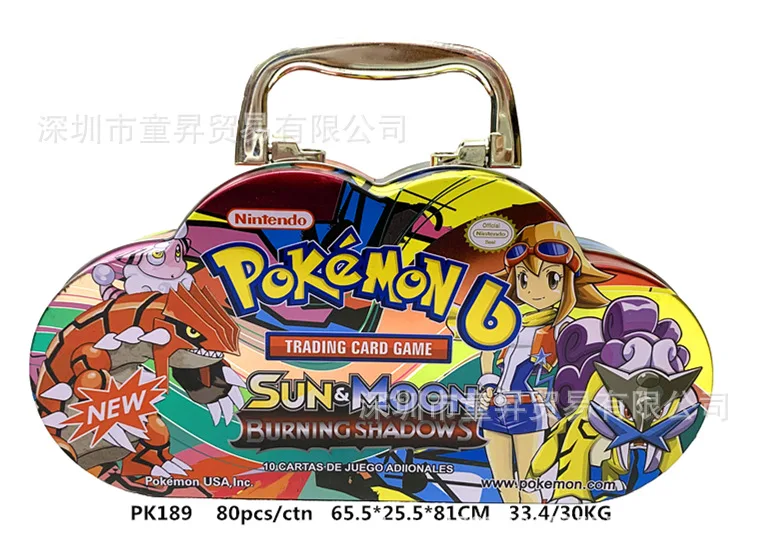 80 шт./компл. Pokemon Портативный жестяная коробка TAKARA TOMY боевые игрушки хобби