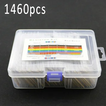 

1460pcs/set Metal Film Resistors 1-470k Ohm Value Assorted Resistance Assortment