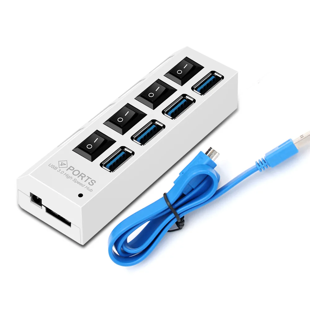 white ANKNDO usb-хаб 3,0 Мульти USB Hab высокоскоростной разветвитель 4 порта USB расширитель адаптер для принтера наушников ПК Компьютерные аксессуары - Цвет: white