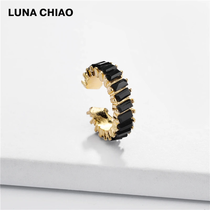 LUNA CHIAO трендовые радужные цветные Серьги-наручники с кристаллами разноцветные металлические сверкающие серьги-наручники