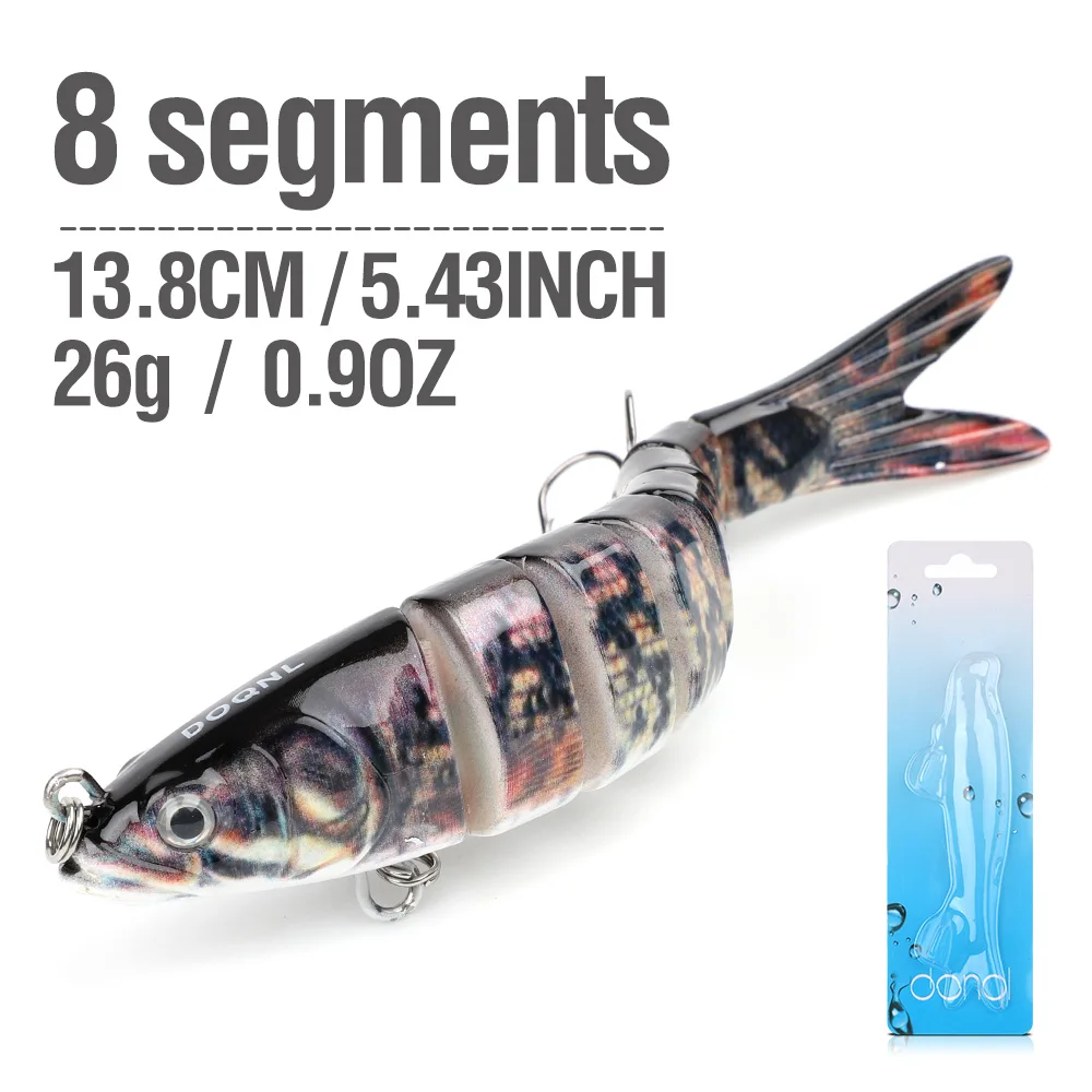 DONQL 8 Segment Crank Fishing Lure 13.8cm ArtificialSinking Wobblers Crankbait Plastic Hard Swimbait Bass Trout Fishing Lures - Цвет: 4095
