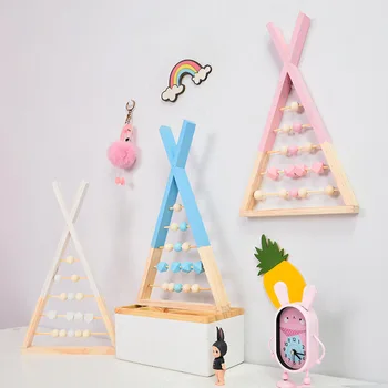 

NORDIC STYLE NURSERY NATURAL WOODEN ABACUS WITH BEADS CRAFT BABY LEARNING EDUCATIONAL TOYS ROOM DECORATION SCANDINAVIAN STYLE