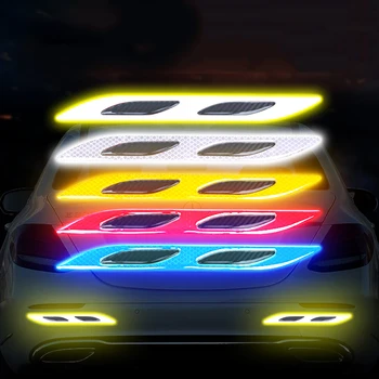 

Car Sticker Reflective Auto Safety Warning Strip Tape Car Door Protection Handle Bumper Secure Reflector Strip Decals Exterior