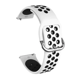 Silicone Sport Strap - Soft and Durable Watchband Bracelet for Mi Watch Color 2 (White black)