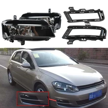 Luz de nevoeiro para v w golf 7 a7 mk7 2014 2015 2016 2017 2018 halogênio luz nevoeiro luzes com fiação grades chicote chicote kit interruptor