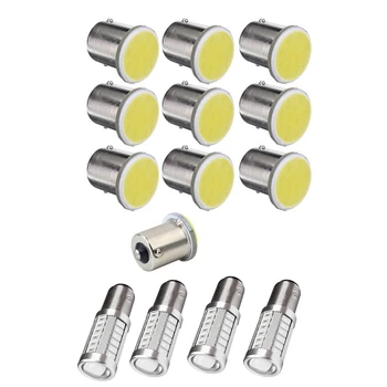 

10Pcs BA15S P21W Led Car LED 1156 Lamp COB 12 SMD 12V Voltage & 4Pcs 1157 P21/5W Bay15D 33 Smd Led Auto Brake Lights