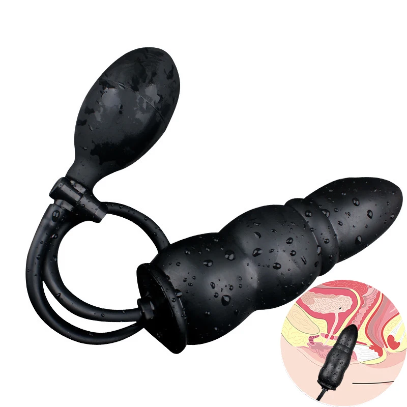 Silicone Inflatable Anal Plug Expander Sex Toys For Woman&Men Couples Gay Anal Inflable Enema Nozzle Anus Enlarger Enema Plug