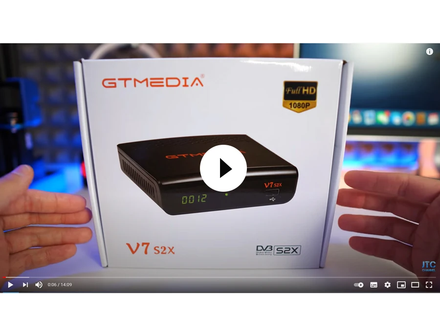 V7S2X+USBWiFi GTMEDIA V7S2X Récepteur satellite HD 1080p compatible DVB-S S2 S2X AVS VCM/ACM/T2MI Prend en charge les films en ligne GTMedia USBWiFi 