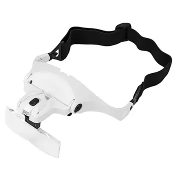 

Loupe Magnifier Head-mounted Magnifying Glass 2 Led Lamp Chip Maintenance Testing Instrument Reading Inspection