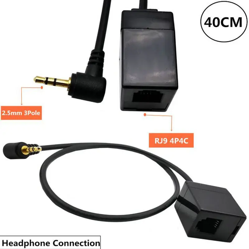 

Extension Cable Adapter 2.5mm Male Jack to RJ9 4P4C Female Converter Wire for Traffic machine to cellphone headset 0.4m