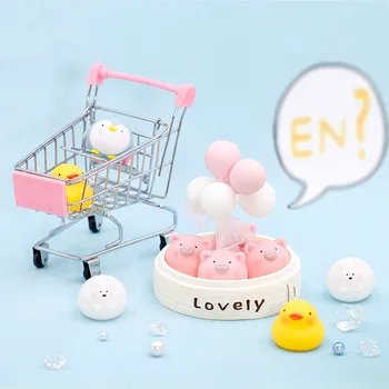 

Japanese Creative Resin Steamer Small Things Penguin Decoration Christmas Gift Car Accessories Romantic Balloon Home Decoration