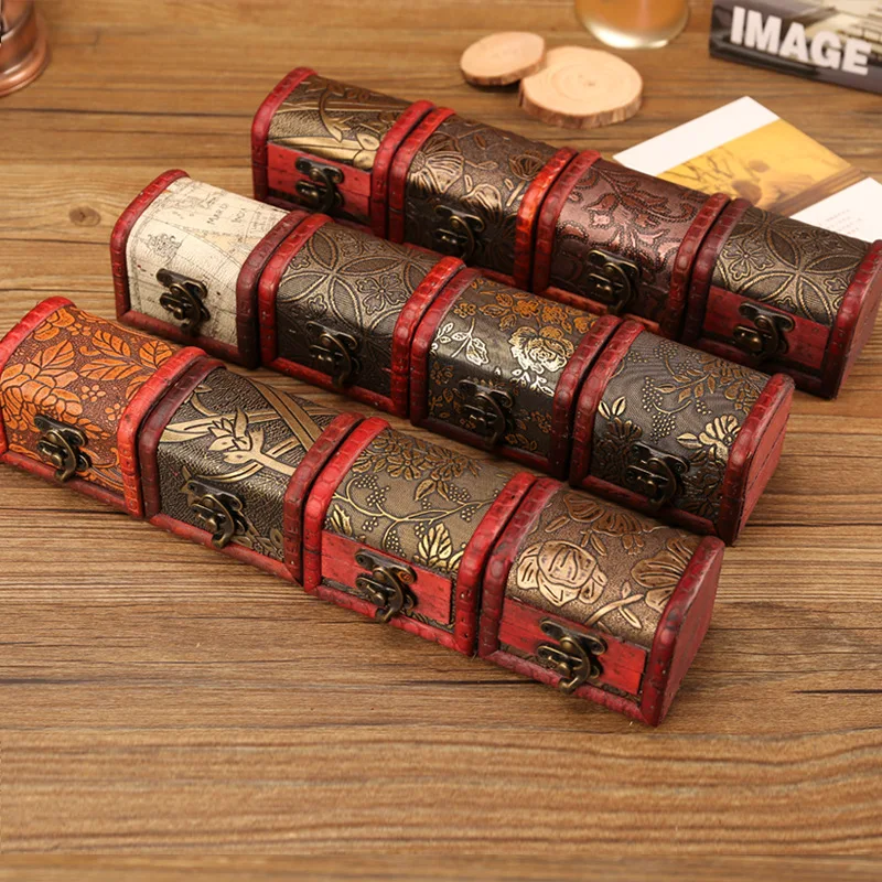 European-style retro small box personalized storage jewelry wooden | Дом и сад