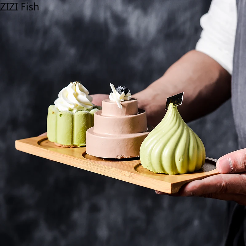 

Creative Wooden Pallet Japanese-style Rectangular Wood Tea Tray Cake Dessert Display Tray Fruit Tray