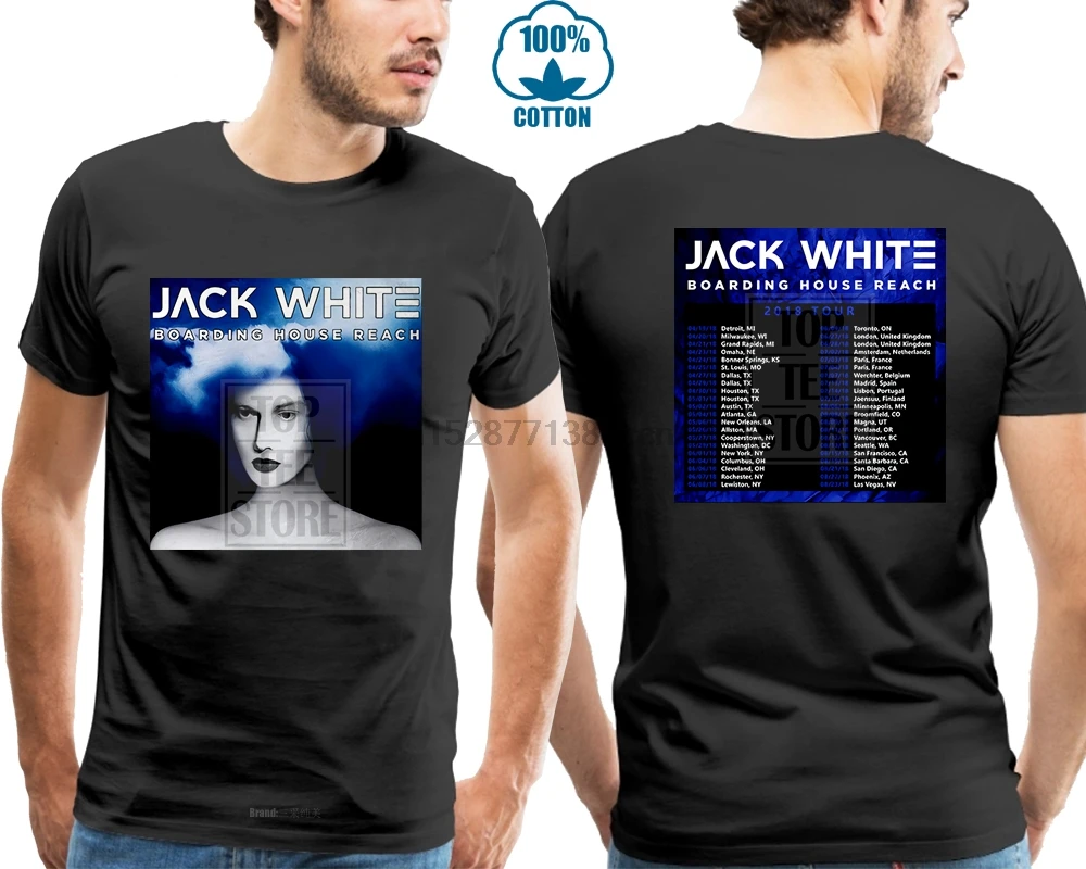 Unisex Fashion T Shirt Jack White Tour Tshirt Black Color Short Sleeve Top Design S 4Xl | Мужская одежда