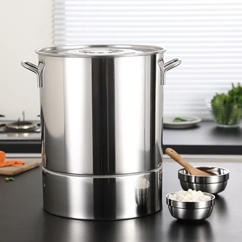 

Thickend stainless steel steamer barrel large size steamed rice leachate pot grid steaming pan household commercial