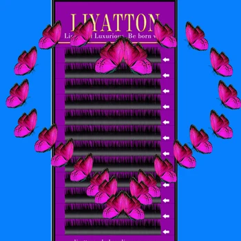 

12 Rows 0.05/0.10/0.15mm Handmade Eyelashes Extensions Individual B C J Curl Length 8mm-15mm