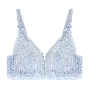 

Elovegirl Small Chest Gathered Sexy Receiving Vice Adjustment On The Underwear Front Buckle Without Rims Lace Side Female Bra