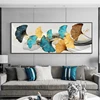 Yellow And Blue Ginkgo Leaves Oil  Painting On Canvas Print Nordic Poster Wall Art Picture For Living Room Home Decor Frameless ► Photo 2/6