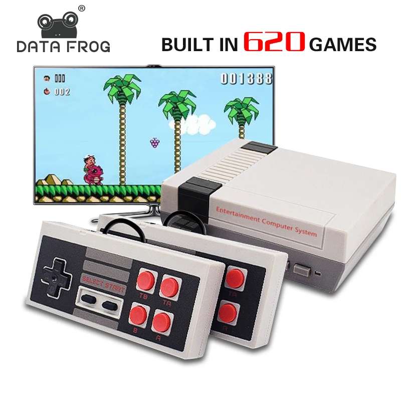 Игровая приставка DATA FROG для ТВ и видео встроенные 620 игр 8 битная Ретро ручной
