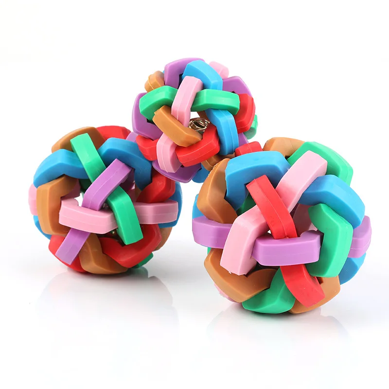 

Pet Dog Cat Products Colorful TPR Squeak Wave Molar Ball