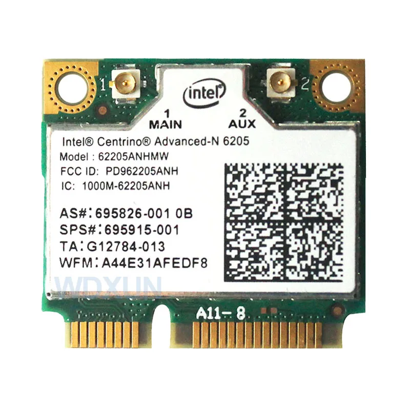 6250AN 2.4G / 5GHz 듀얼 밴드 무선 어댑터 6205 62205an 62205hmw 300Mbps 하프 미니 PCI-E WiFi 카드 802.11n 창용