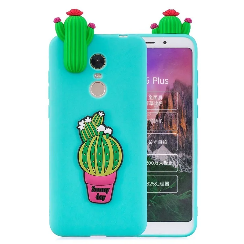 Мягкий ТПУ чехол с 3D единорогом пандой КАКТУСОМ для Xiaomi Mi A1 A2 Lite A3 9t Redmi 7 6A 4X S2 Note 8 6 5