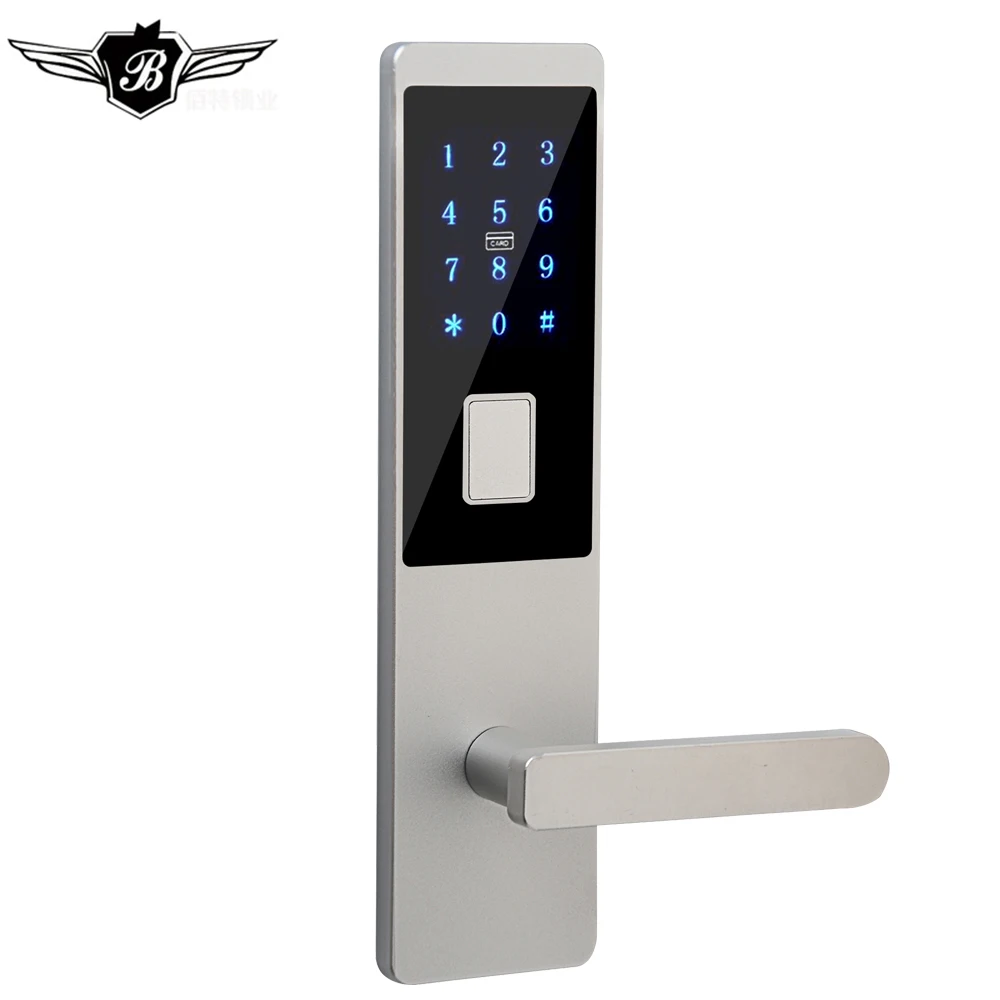 Дистанционный умный электронный дверной замок с цифровой кодовой клавиатурой Deadbolt для дома, гостиницы, квартиры, дверной замок с Wi-Fi приложением Bluetooth - Цвет: Серебристый