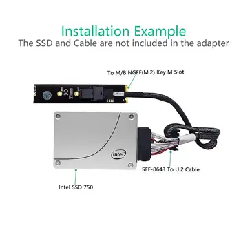 

M.2 Module with Mini-SAS H D (SFF-8643) 36-Pin Connector for U.2 SFF-8639 NVMe L41E