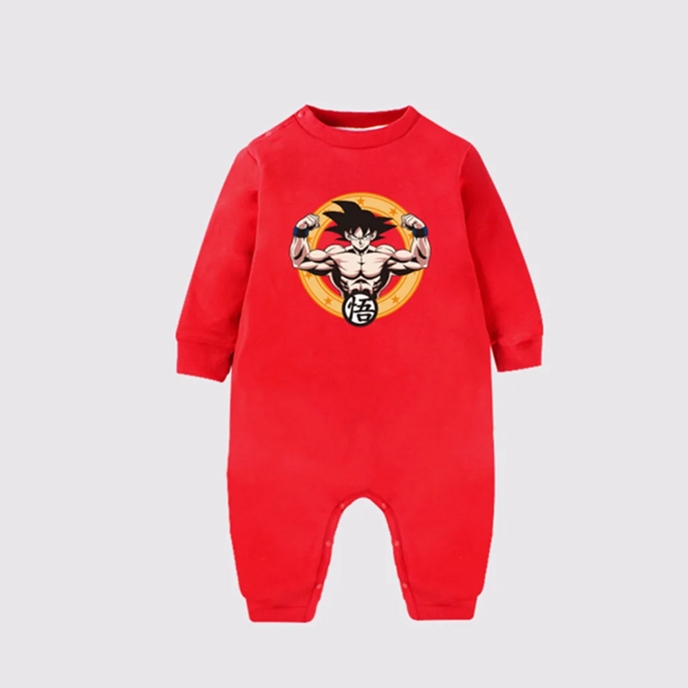 Хлопковая одежда для маленьких мальчиков; комбинезоны для новорожденных; мяч Дракон аниме Гоку; зимний комбинезон с длинными рукавами и рисунком; Одежда для новорожденных девочек - Цвет: red color 3
