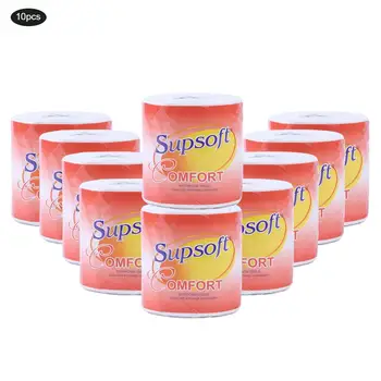 

10 Rolls 3 Layers Raw Wood Toilet Tissue For Wc Papier Towel Native Wood Pulp Paper Tissue Rolling Paper Household Paper