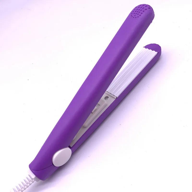 High Quality Mini Hair straightener Iron Pink Ceramic Straightening Corrugated Curling Iron Styling Tools Hair Curler EU Plug