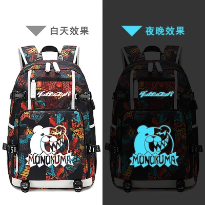 Новый рюкзак Dangan Ronpa с принтом сумка для ноутбука мужские дорожные сумки usb-рюкзак
