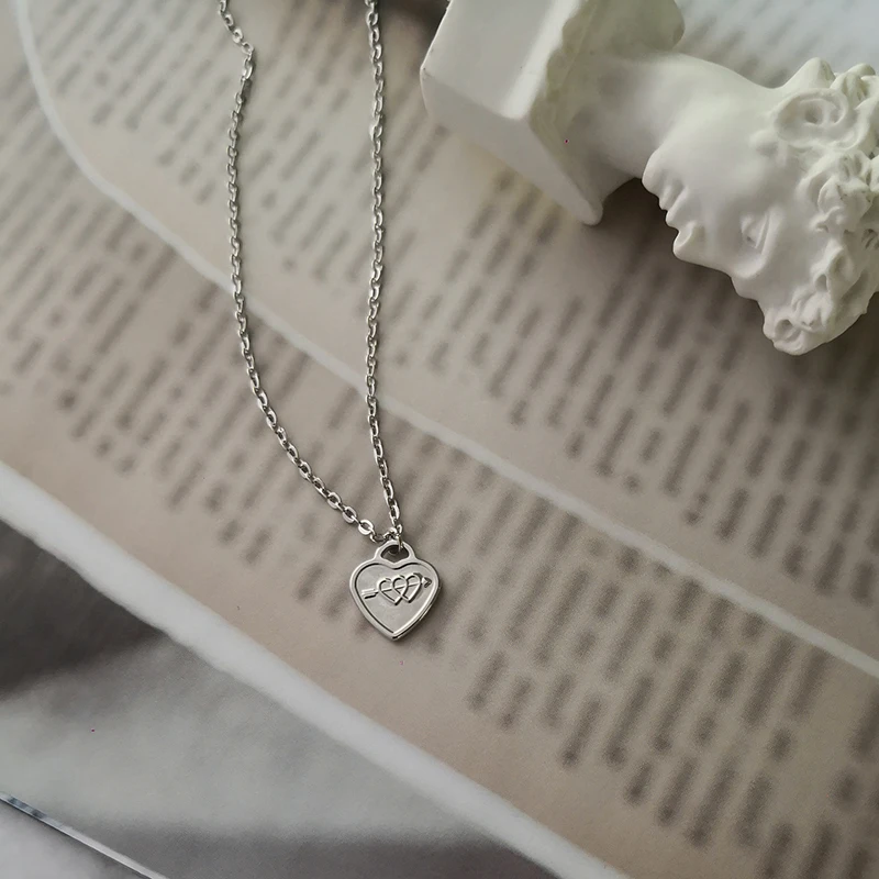 Peri'sbox, золотое, серебряное ожерелье с медальоном, подвеской в виде сердца, ожерелье с медальоном, Простые Ювелирные изделия для женщин