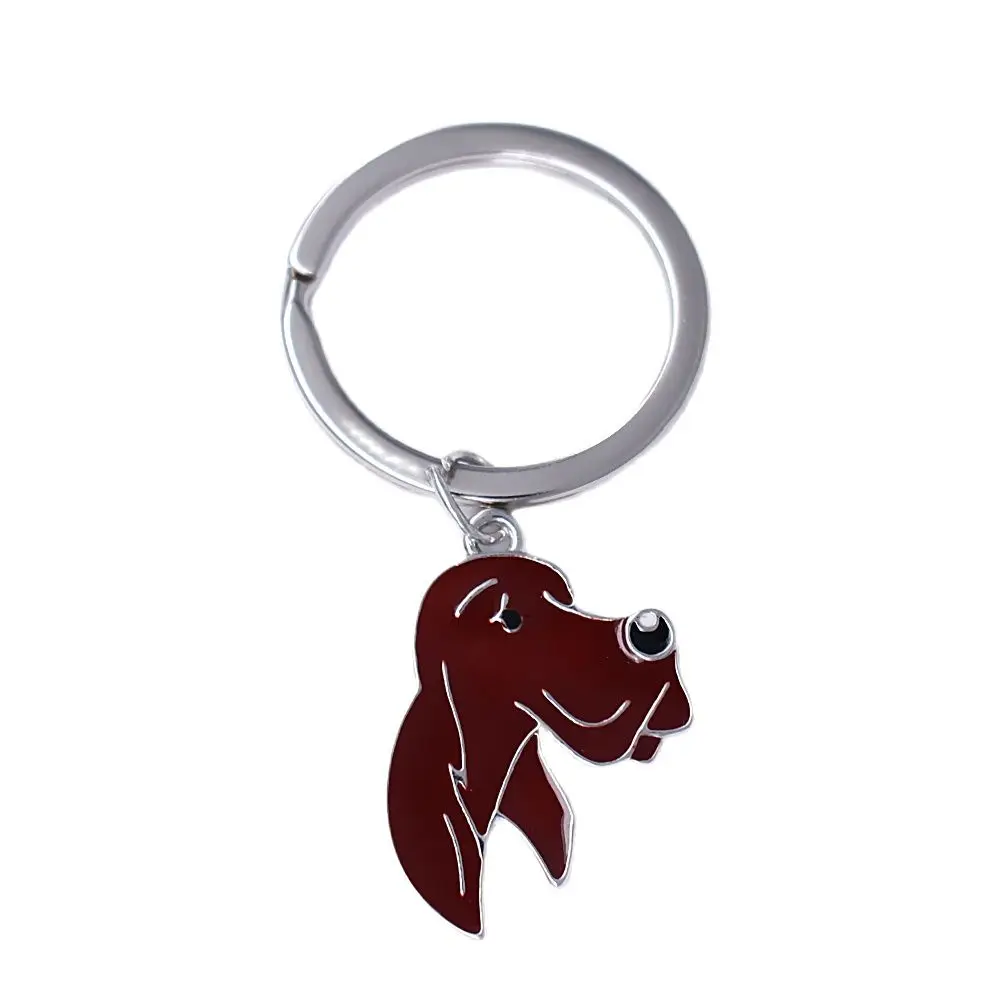 EnamelMetalPetDogcollarkeychainIrishterrierCharmIerseSetter