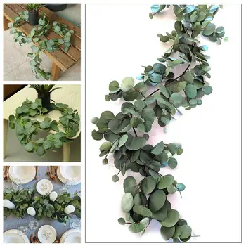 

Simulated Eucalyptus 2M Home Decor Greenery Wedding Decoration Ornament Artificial Plant Artificial InsRattan Livingroom