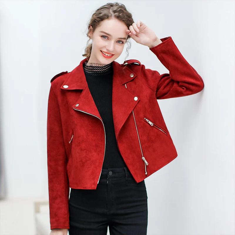 

Lady 2019 autumn Clothes New Zipper Suit Collar Small Coat Wind Jacket Coats Women's slim solid long sleeve short jackets female