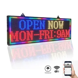 Placa de mensagens eletrônica spot de led, 39x1 4 refletores digital 96x32 hd com tela de led, 7 cores, wi fi, área externa, programação e comunicação