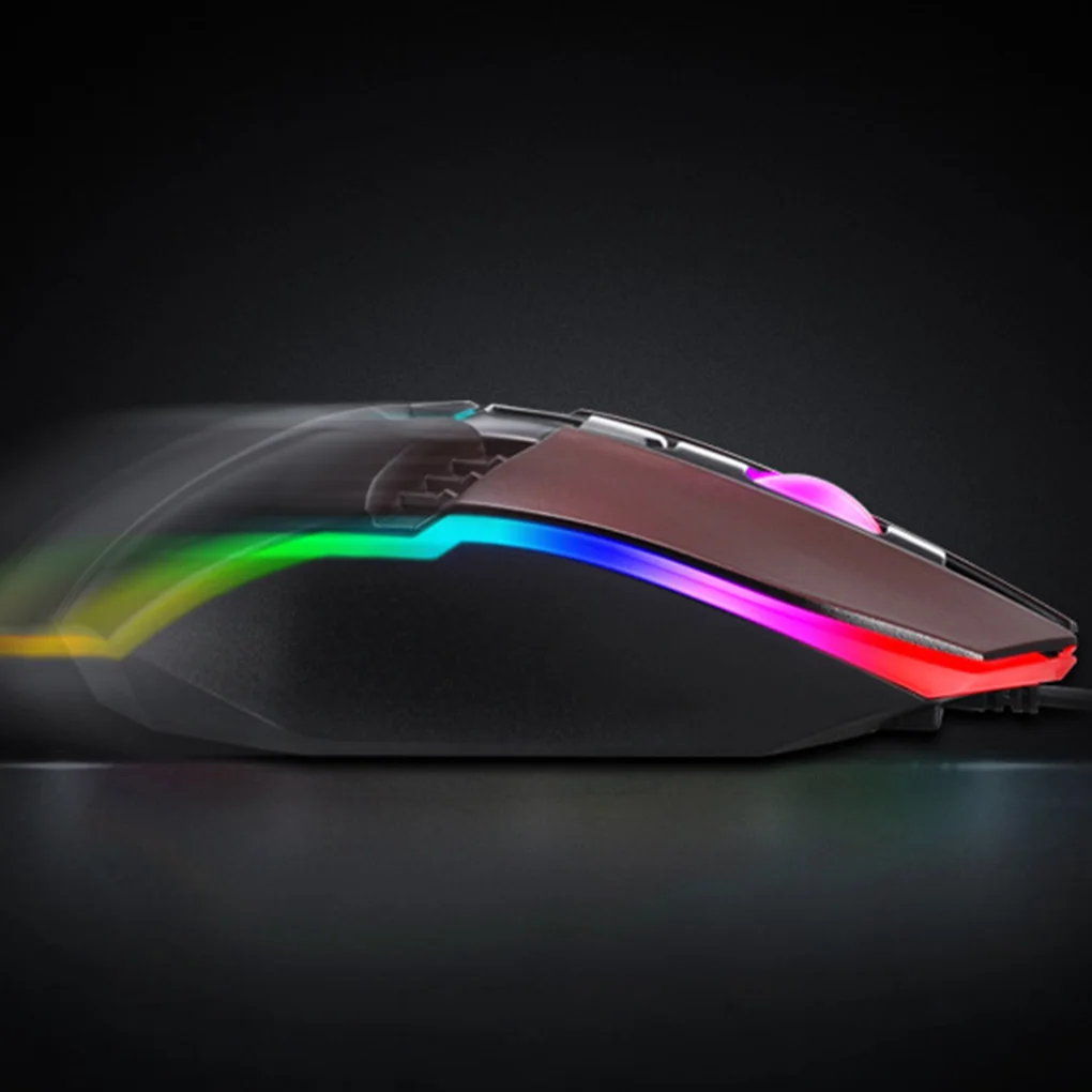 V8 компьютерная проводная мышь геймер 2400 dpi Регулируемая оптическая RGB подсветка офисные USB Мыши для ноутбуков